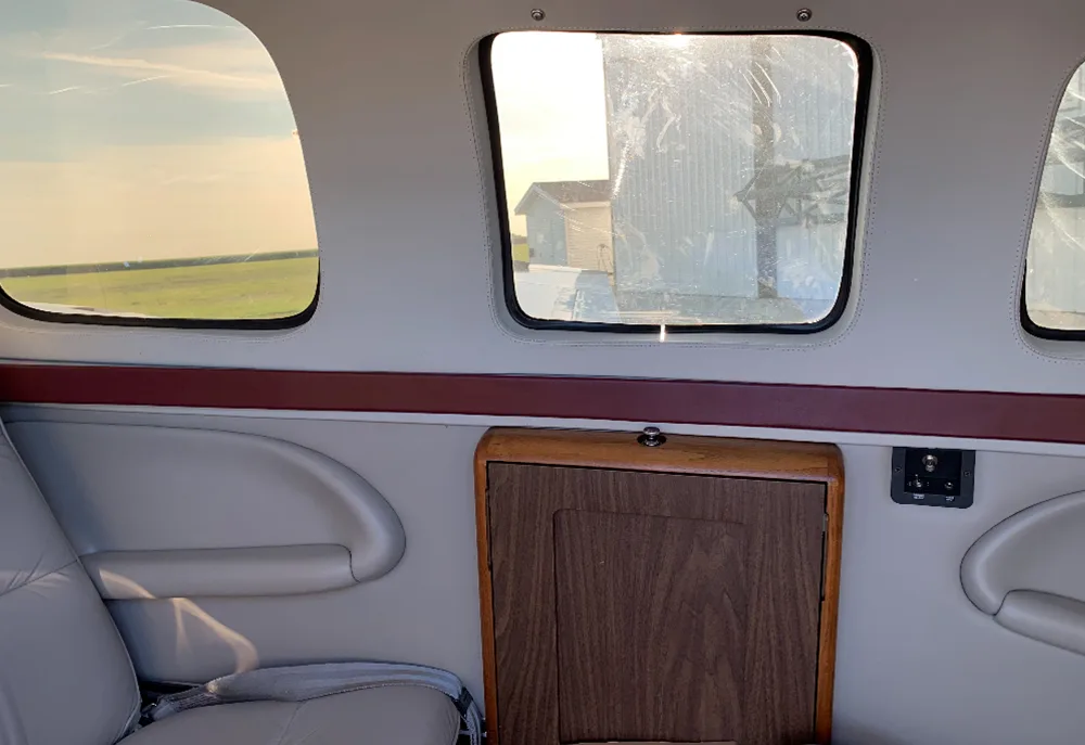 Cabin interior of a 1980 Beechcraft Baron 58P.