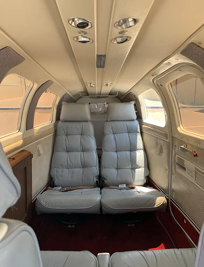 Cabin interior of a 1981 Beechcraft Baron 58P.