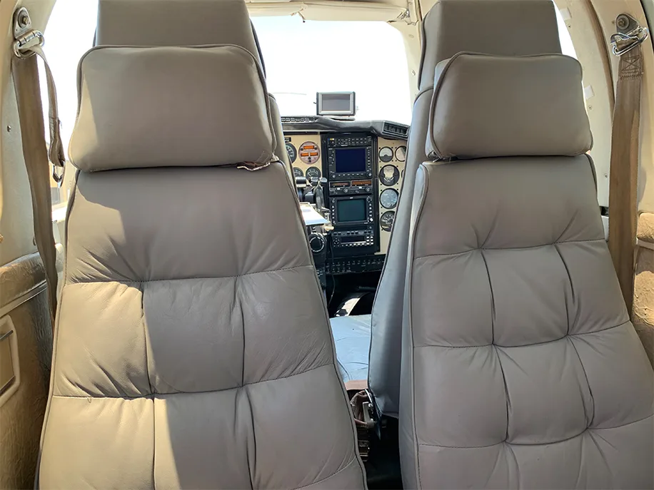 Cabin interior of a 1981 Beechcraft Baron 58P.