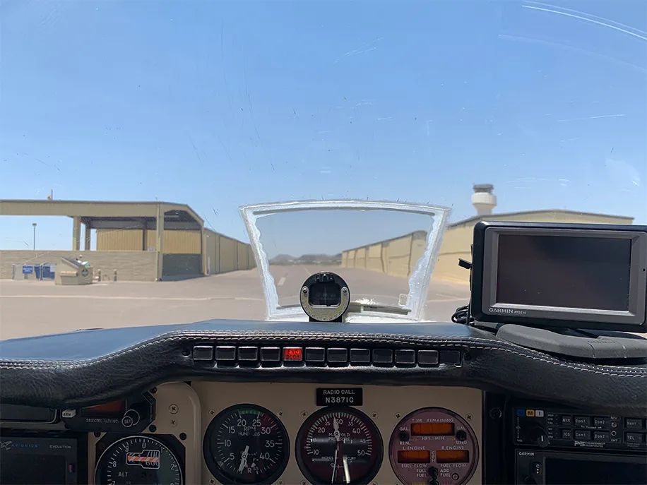 Cockpit and instrument panel of a 1981 Beechcraft Baron 58P.