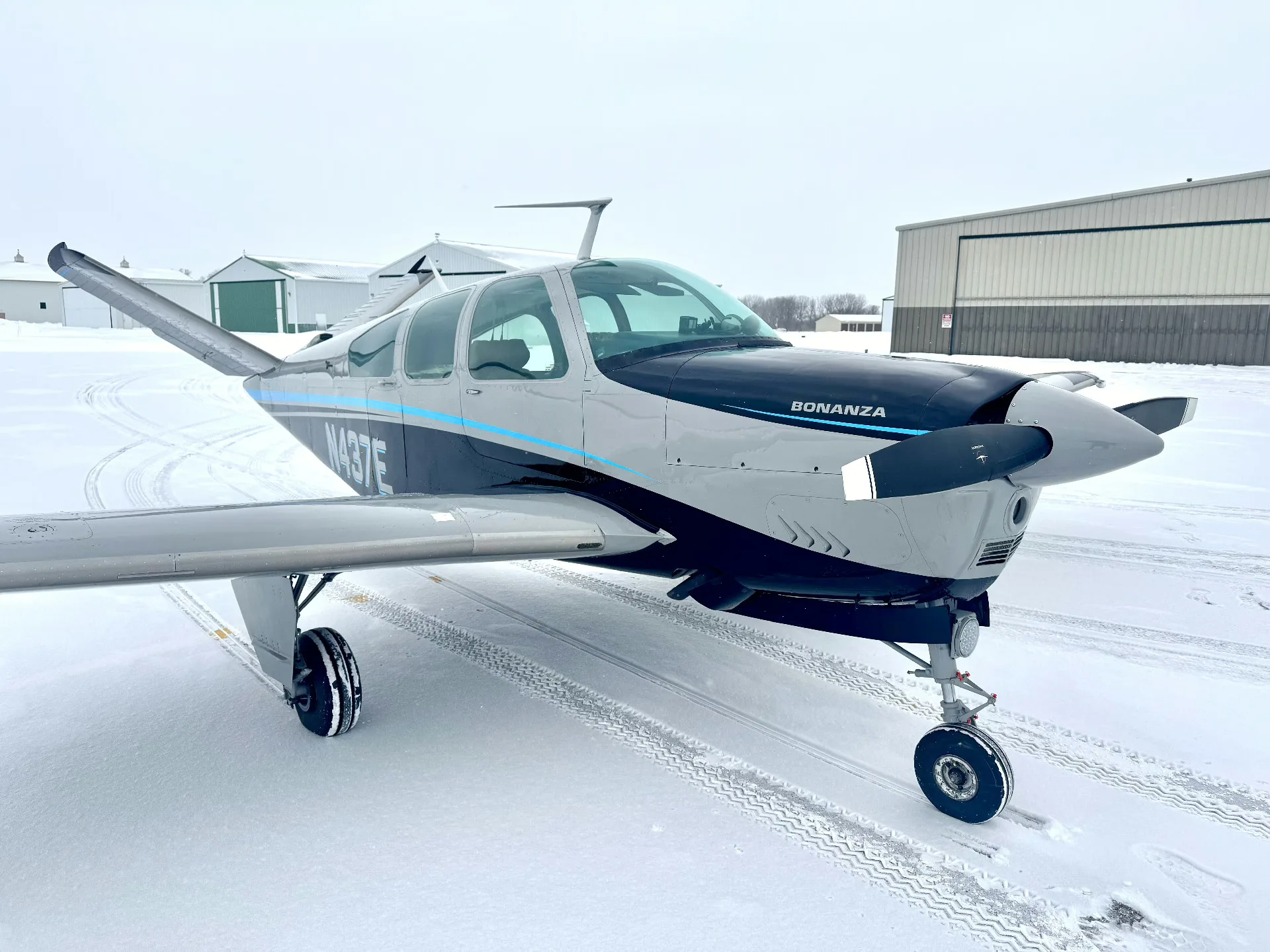 Exterior view of a 1966 Beech V35 Bonanza - Elite Air Service.