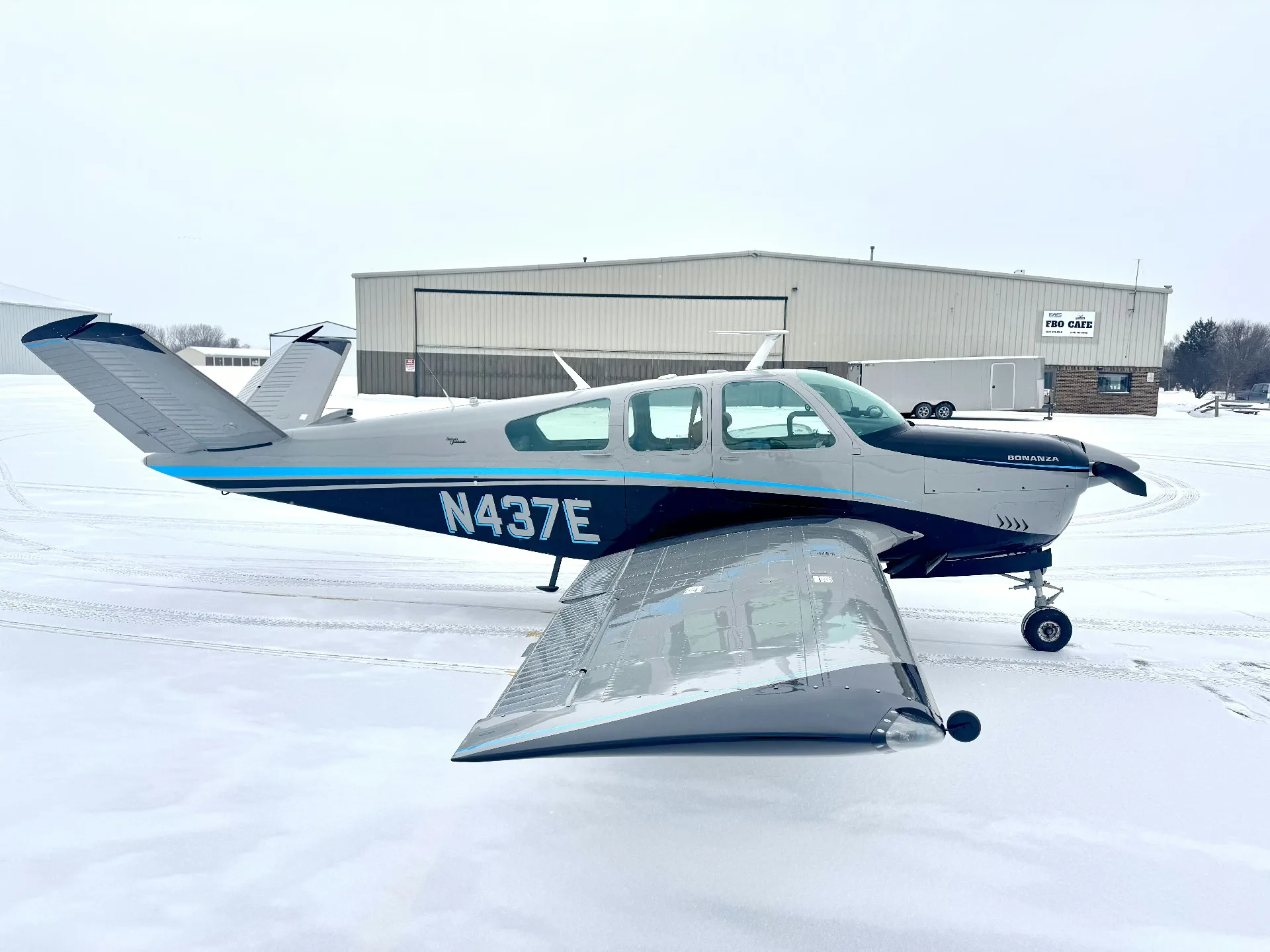 Exterior view of a 1966 Beech V35 Bonanza - Elite Air Service.
