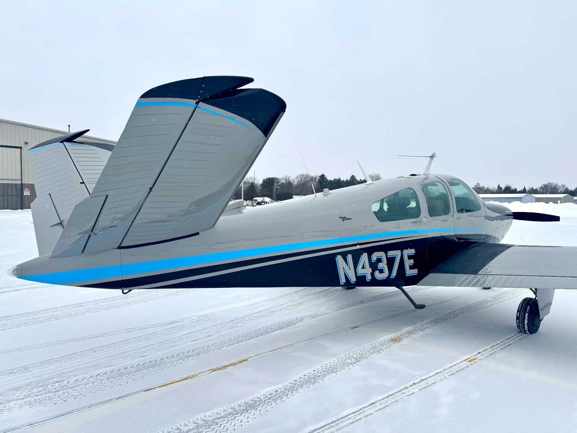 Exterior view of a 1966 Beech V35 Bonanza - Elite Air Service.