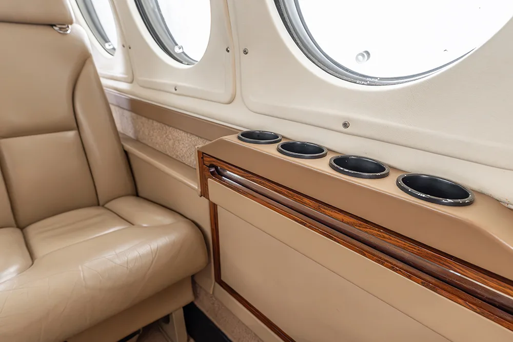 Cabin interior of a 1995 Beechcraft B200.