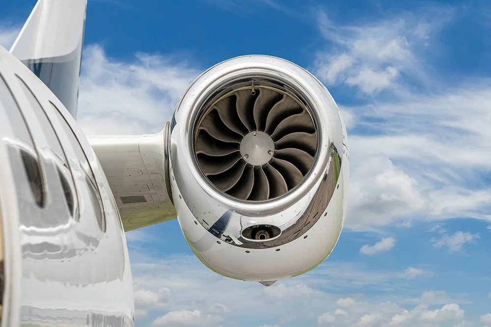 Engine detail of a 2012 Embraer Phenom 100.