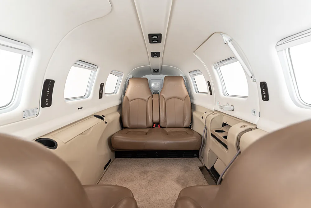 Cabin interior of a 2015 Piper M500.