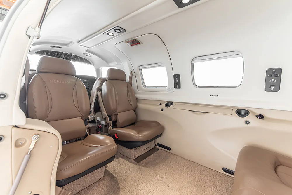 Cabin interior of a 2015 Piper M500.