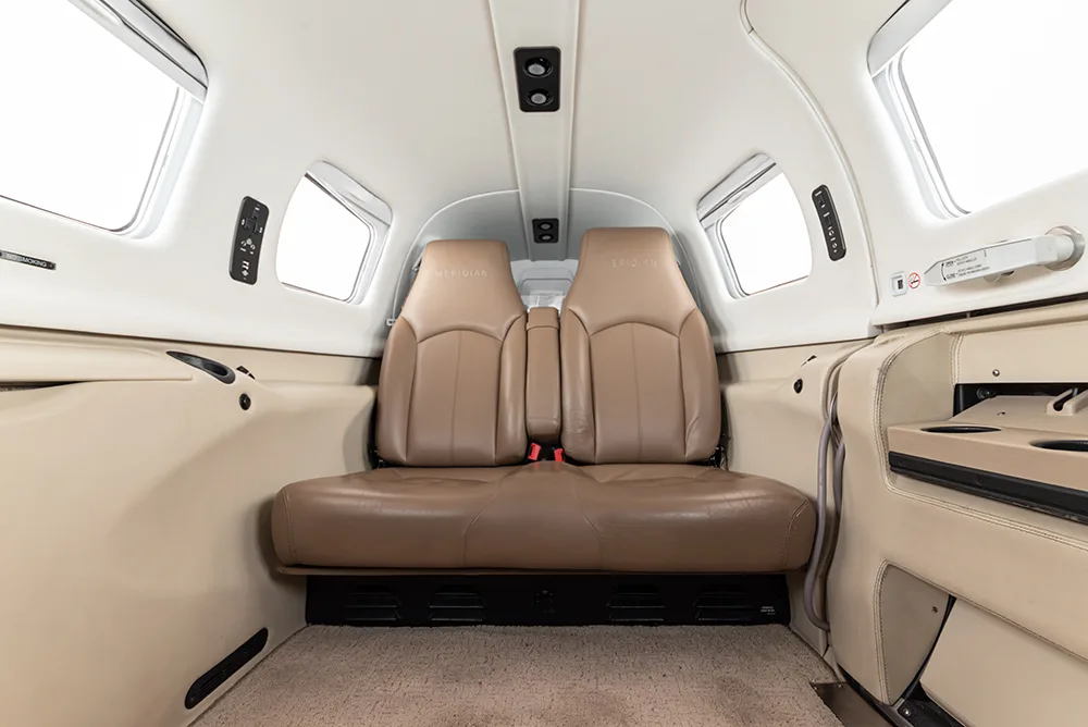 Cabin interior of a 2015 Piper M500.