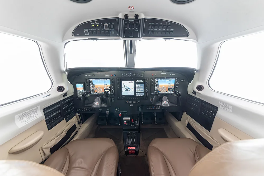 Cabin interior of a 2015 Piper M500.