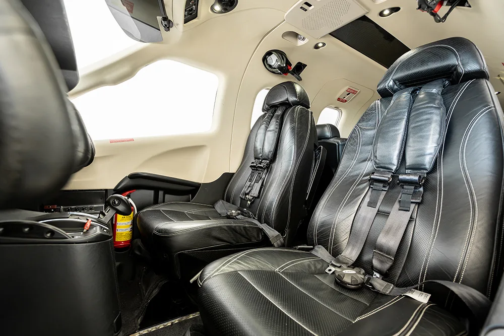 Cabin interior of a 2018 Daher TBM 910.