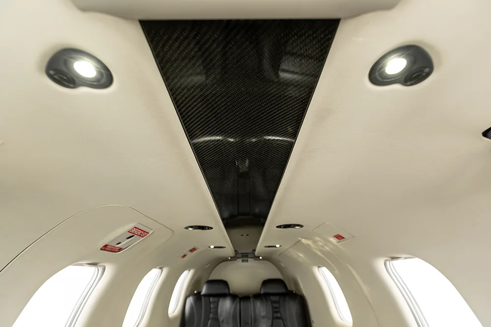 Cabin interior of a 2018 Daher TBM 910.