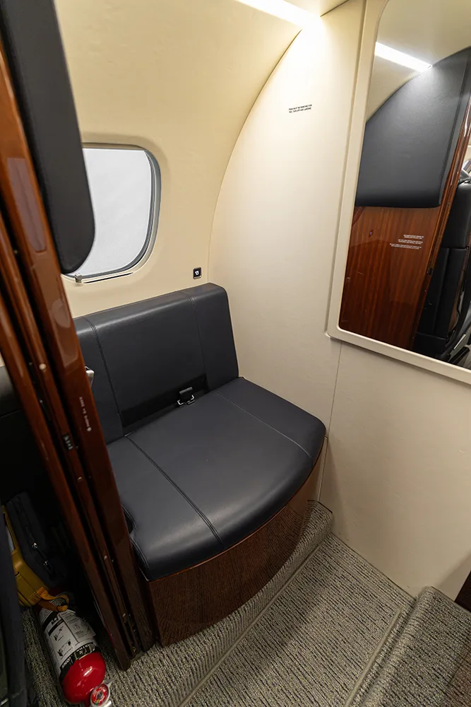 Cabin interior of a 2024 Embraer Phenom 300E.