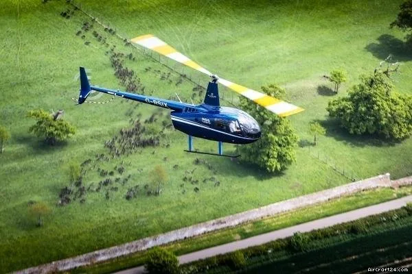 Exterior view of a 2025 Robinson R66.