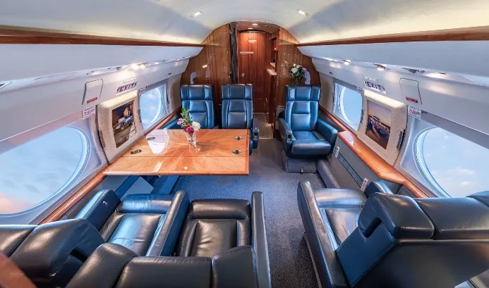 Cabin interior of a 1994 Gulfstream GIV.