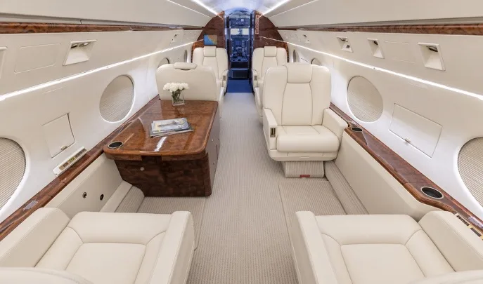 Cabin interior of a 1998 Gulfstream GIV-SP.
