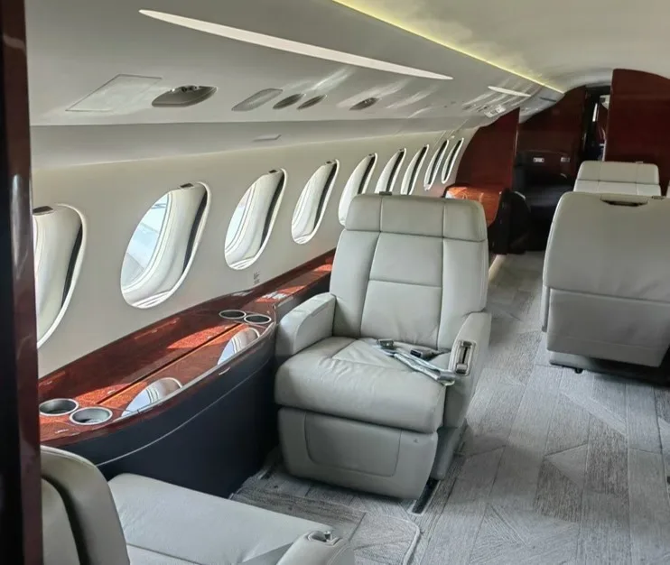 Cabin interior of a 2015 Dassault FALCON 7X.
