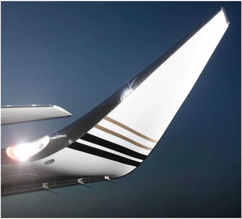 Marketing image of a 2015 Gulfstream G650ER.