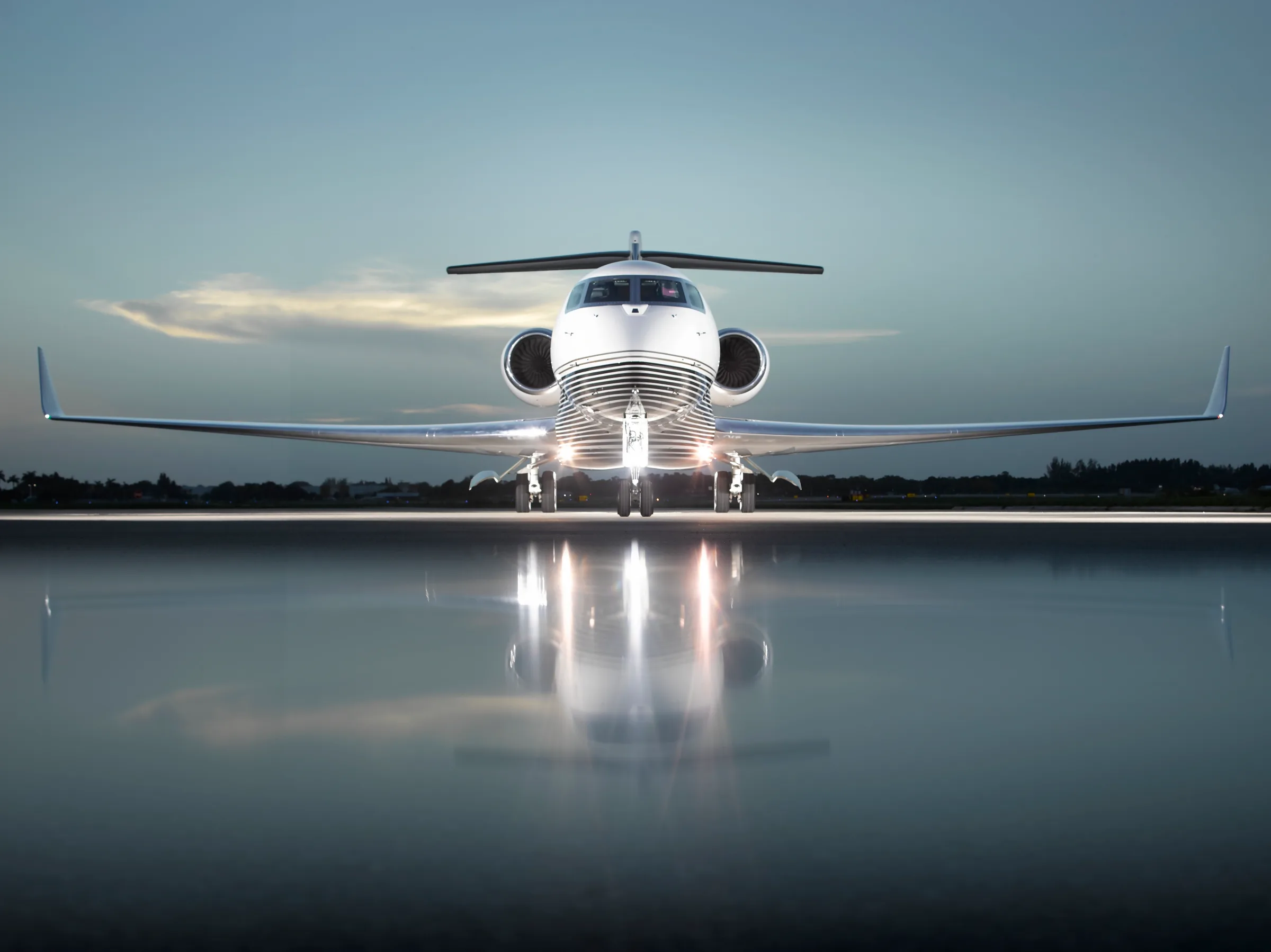 Exterior view of a 2015 Gulfstream G650ER.