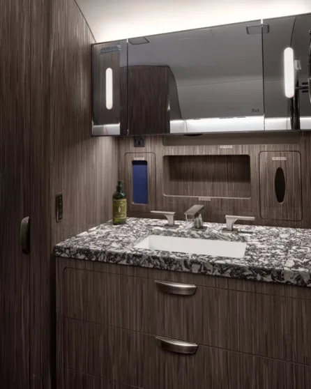 Cabin interior of a 2020 Gulfstream G600.