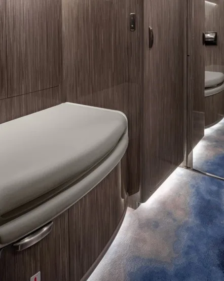 Cabin interior of a 2020 Gulfstream G600.