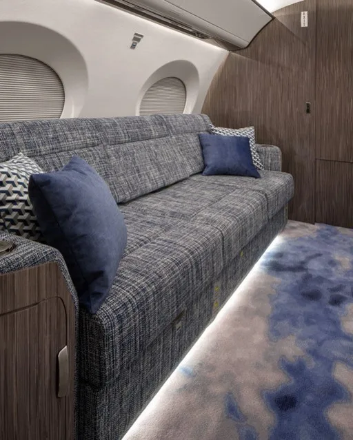 Cabin interior of a 2020 Gulfstream G600.
