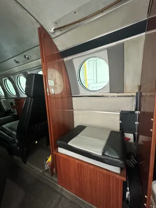 Cabin interior of a 1971 Beechcraft KING AIR 100.