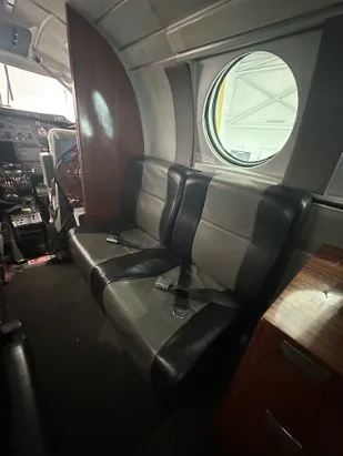 Cabin interior of a 1971 Beechcraft KING AIR 100.