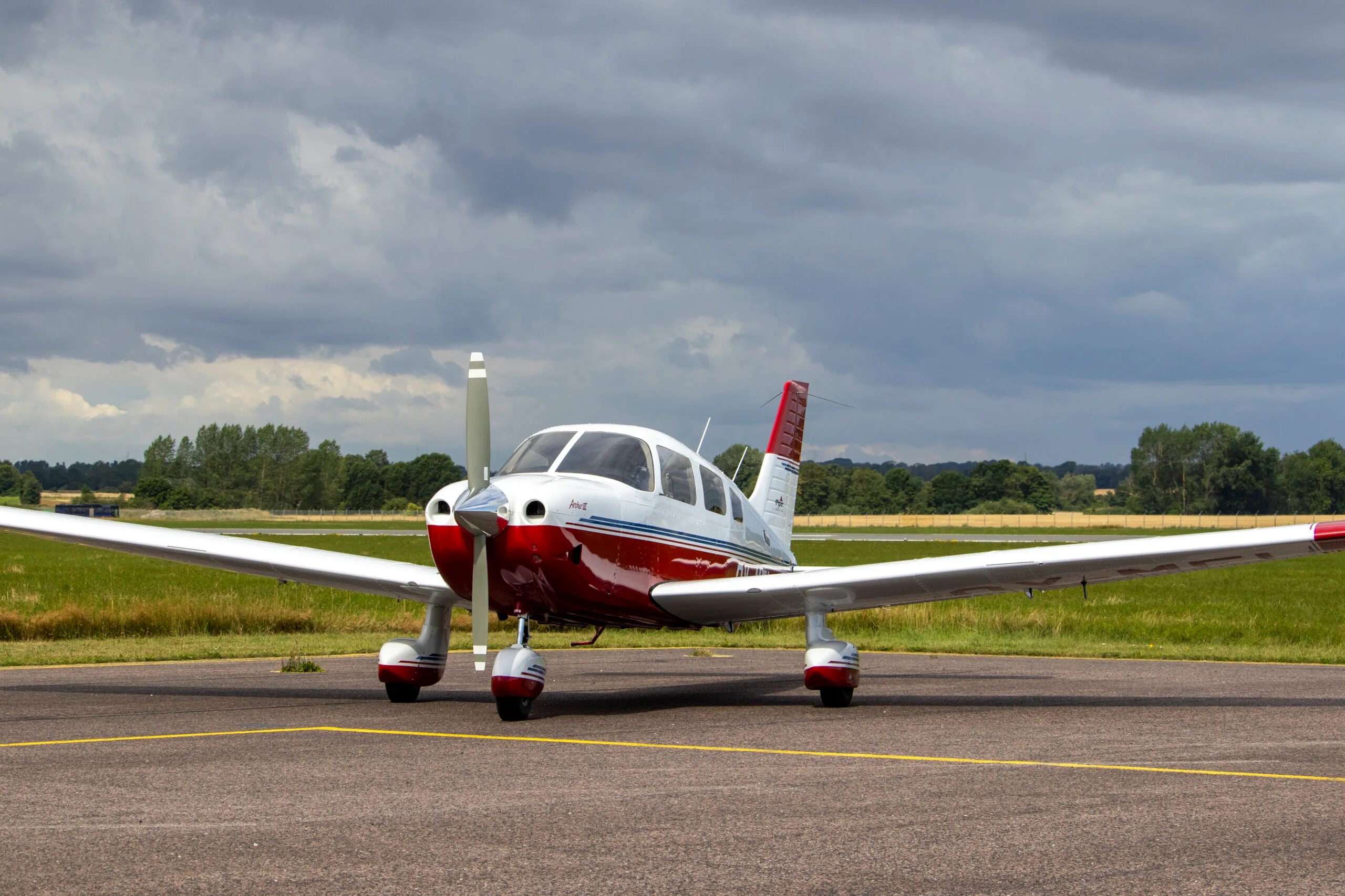 Exterior view of a 1996 Piper Archer III, OY-MEI.