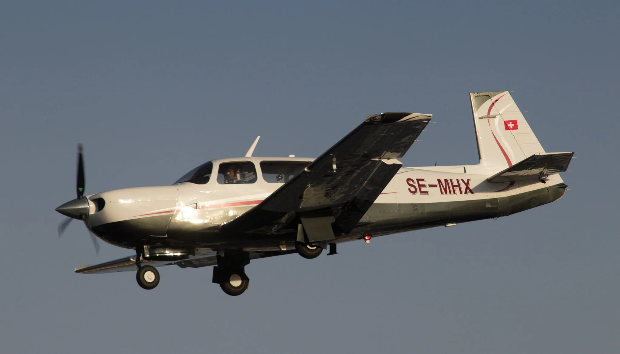 Exterior view of a 2004 Mooney M20M Bravo GX.