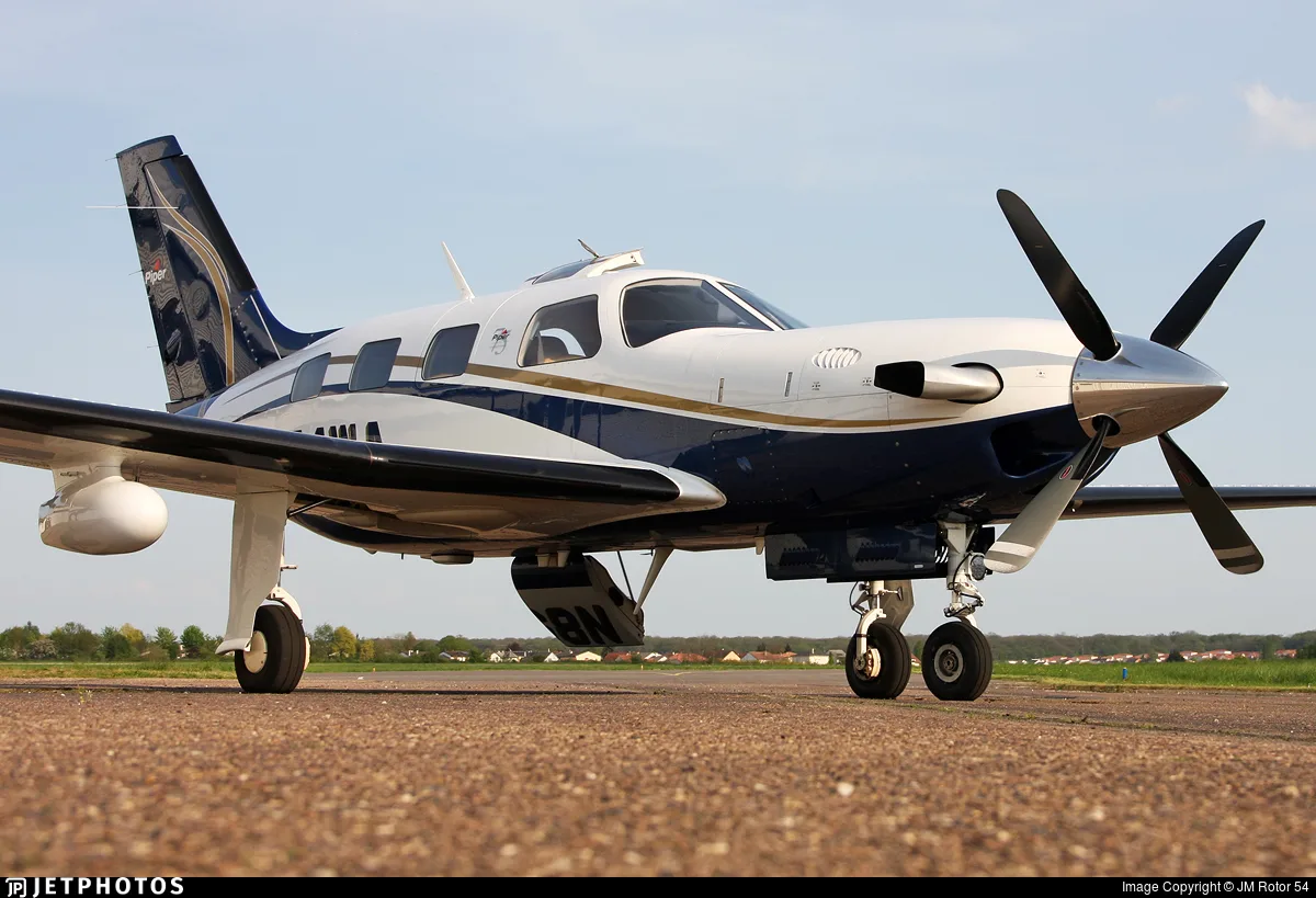 Exterior view of a 2012 Piper Malibu Meridian, N854WA.