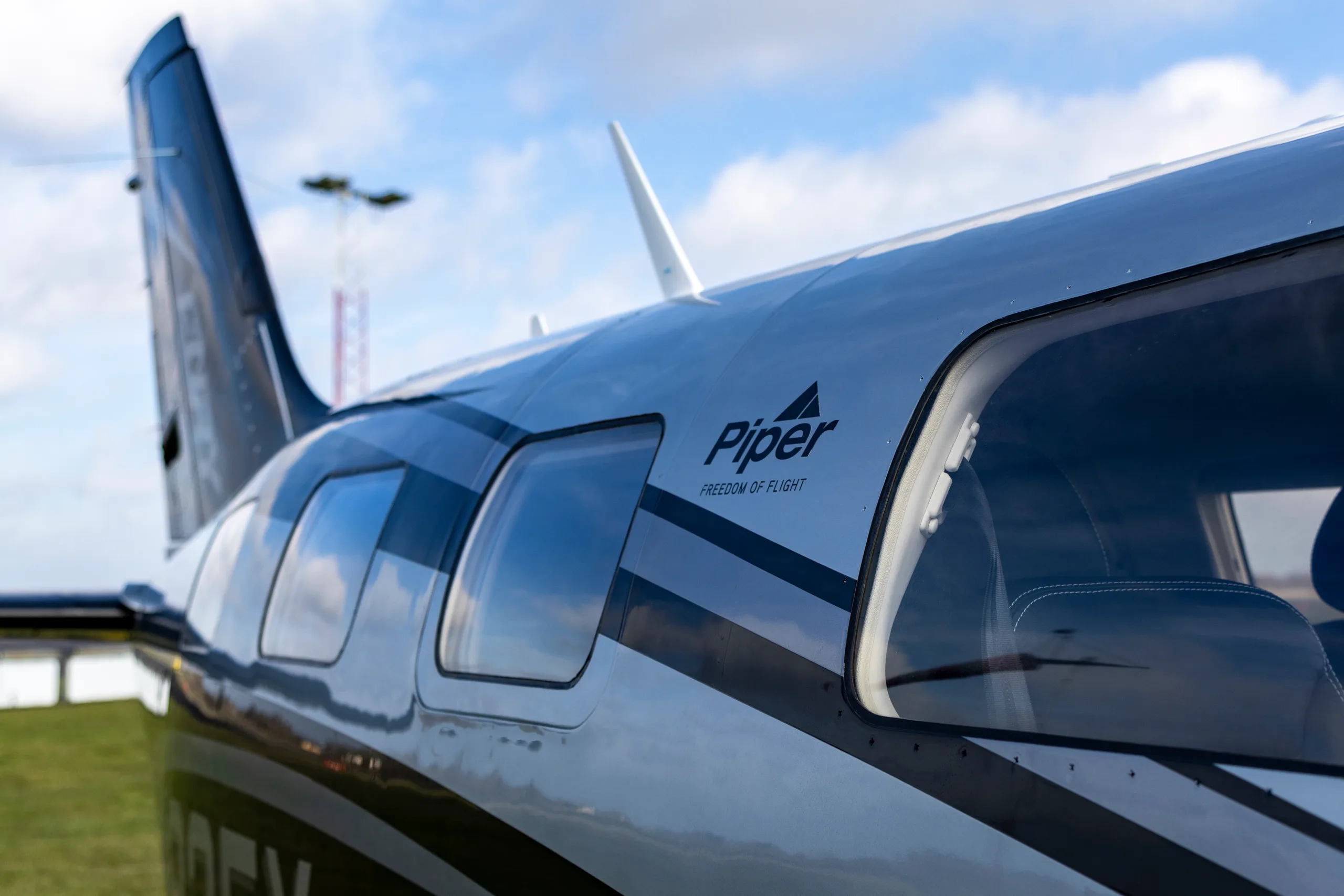 Exterior view of a 2025 Piper M700 Fury, N92FY.