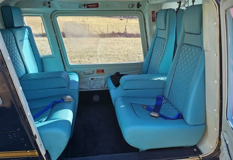 Cabin interior of a 1984 Agusta A109A.