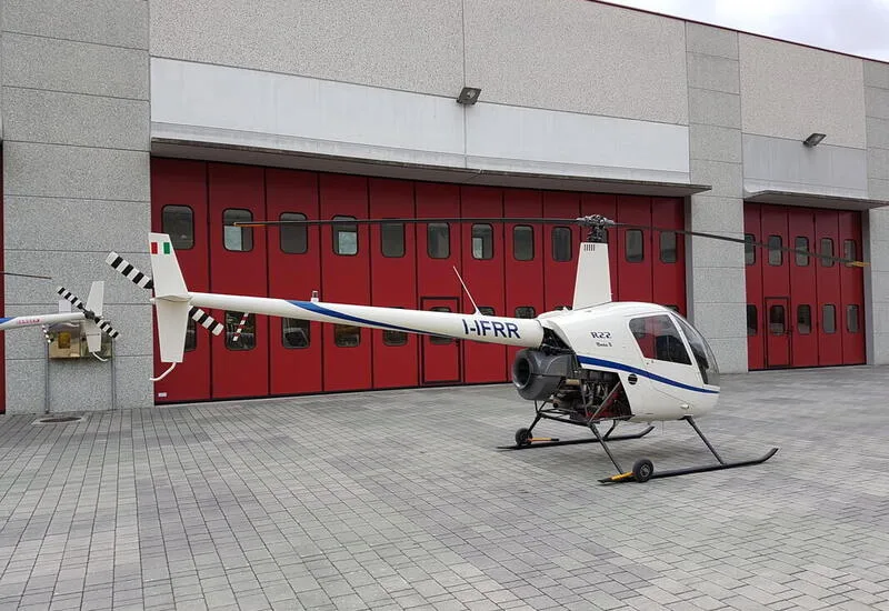 Exterior view of a 2001 Robinson R22 Beta II IFR Trainer, I-IFRR.