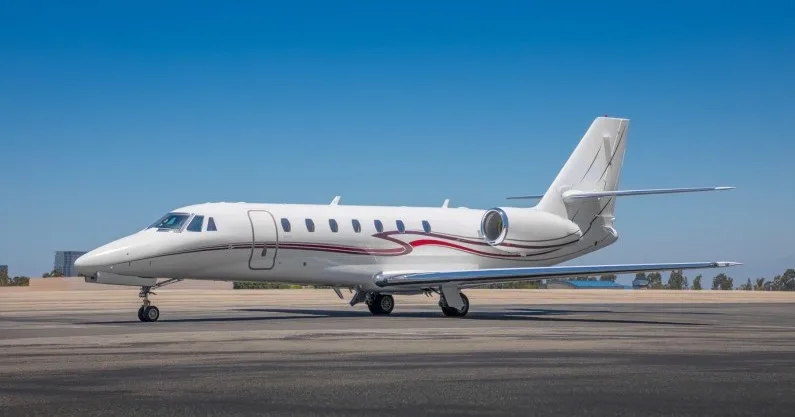Exterior view of a 2002 Cessna Citation Sovereign.