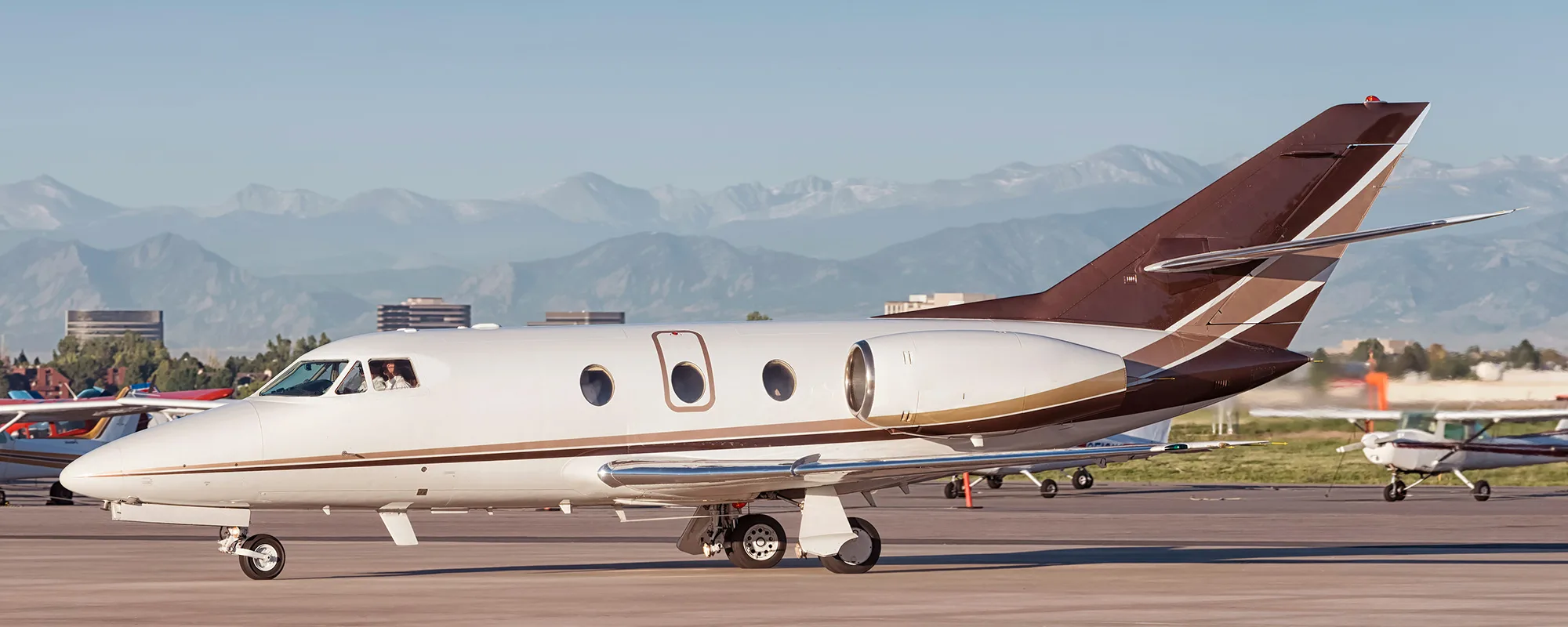 Exterior view of a 1971 Dassault Falcon 10.