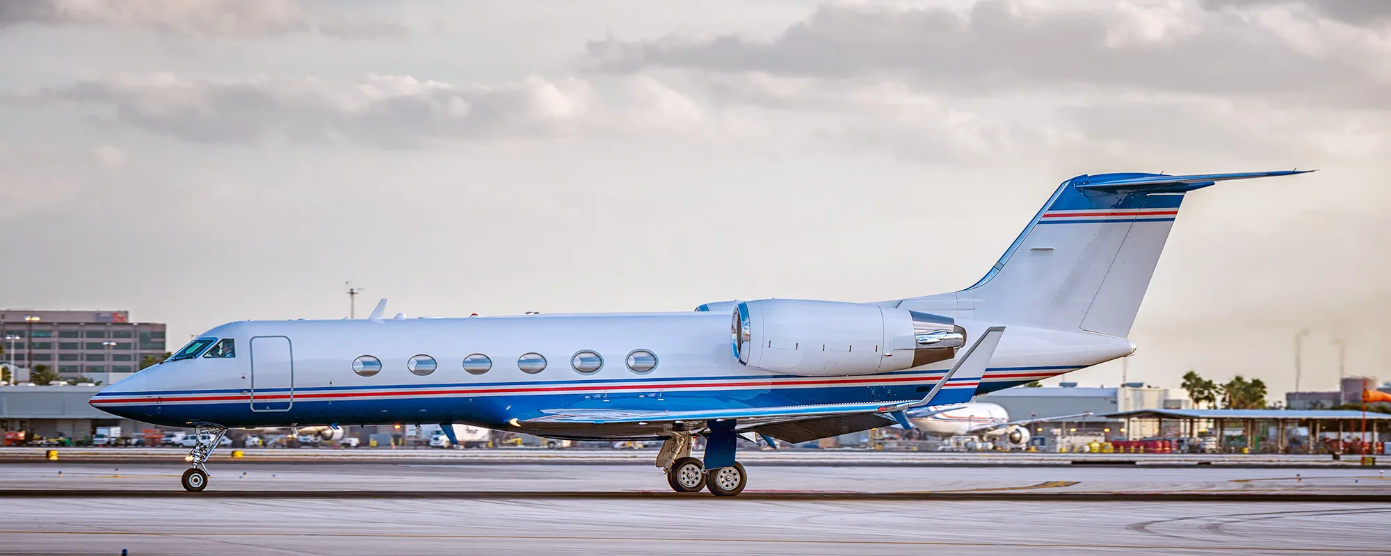 Exterior view of a 1984 Gulfstream Aerospace, G-IV.