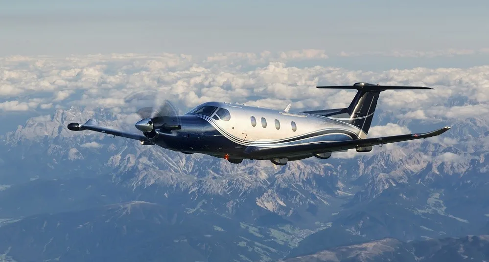 Exterior view of a 1994 Pilatus Aircraft, PC-12.