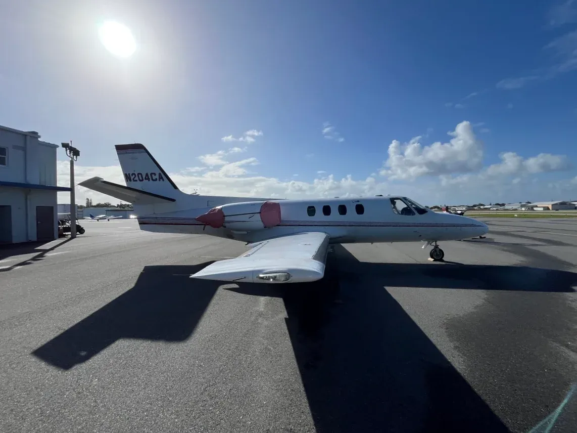 Exterior view of a 1978 Cessna Citation 1SP, N204CA.
