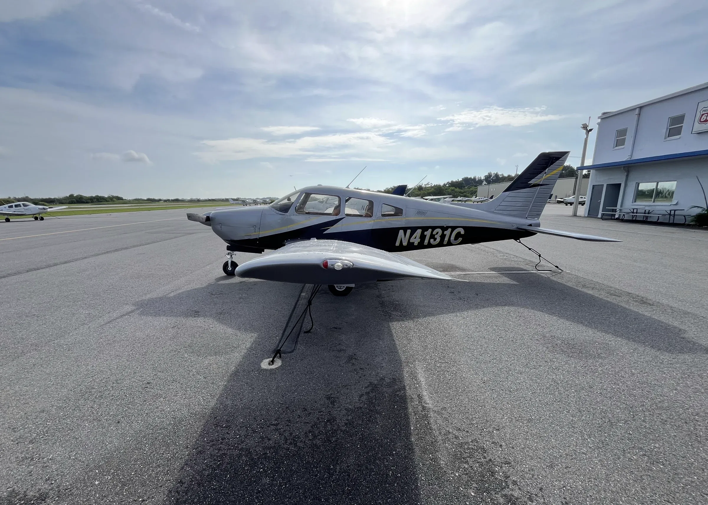 Exterior view of a 1996 Piper Arrow III, N4131C.