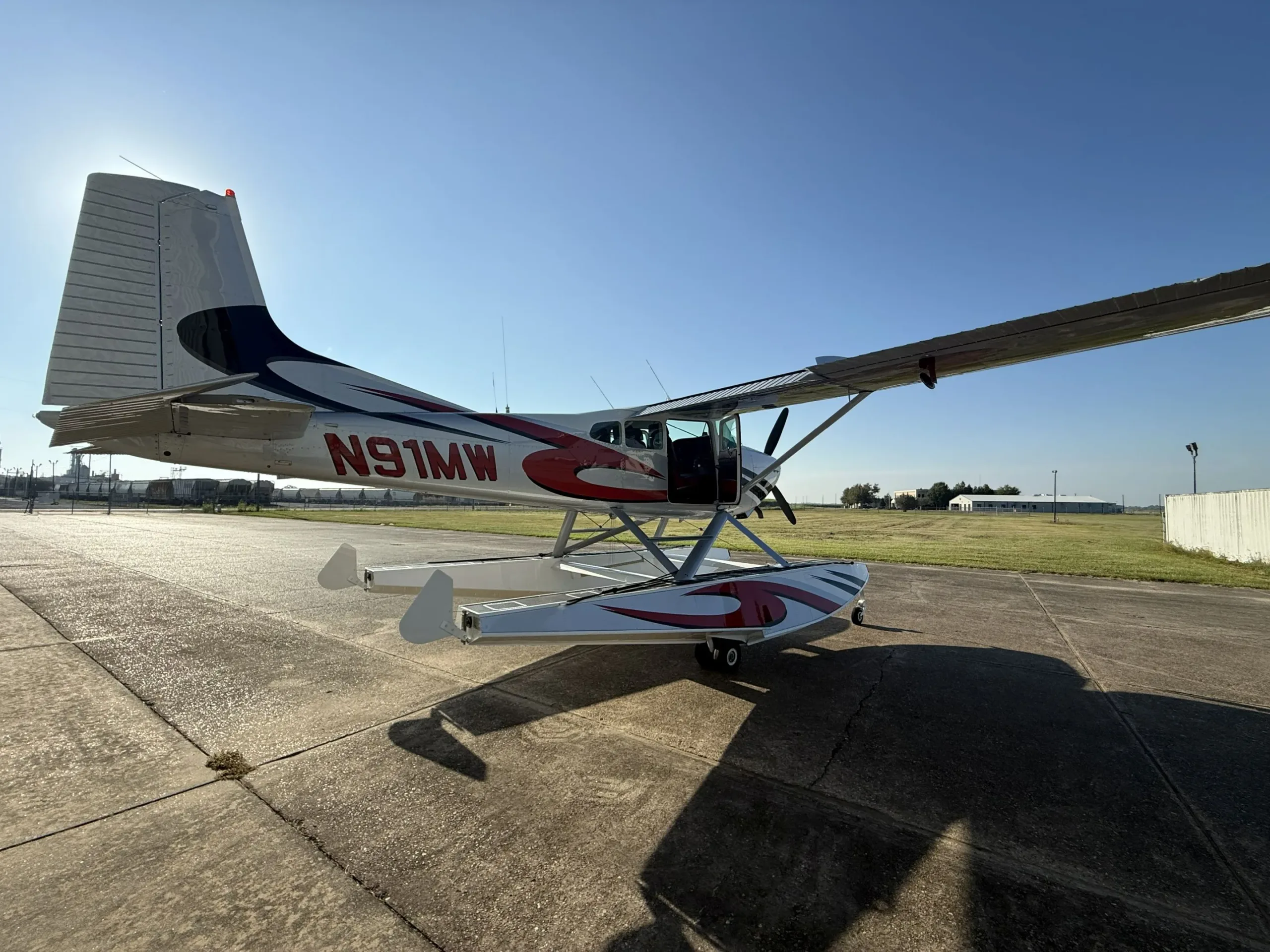 Exterior view of a 1982 Cessna A185F.