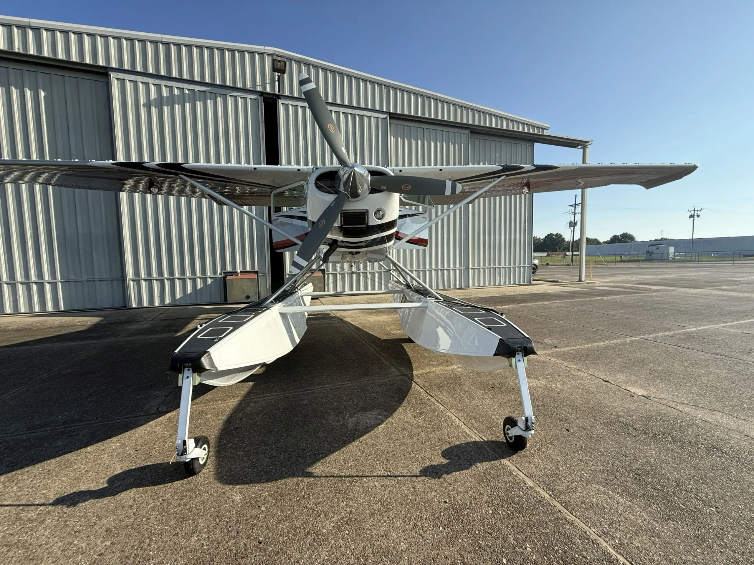 Exterior view of a 1982 Cessna A185F.