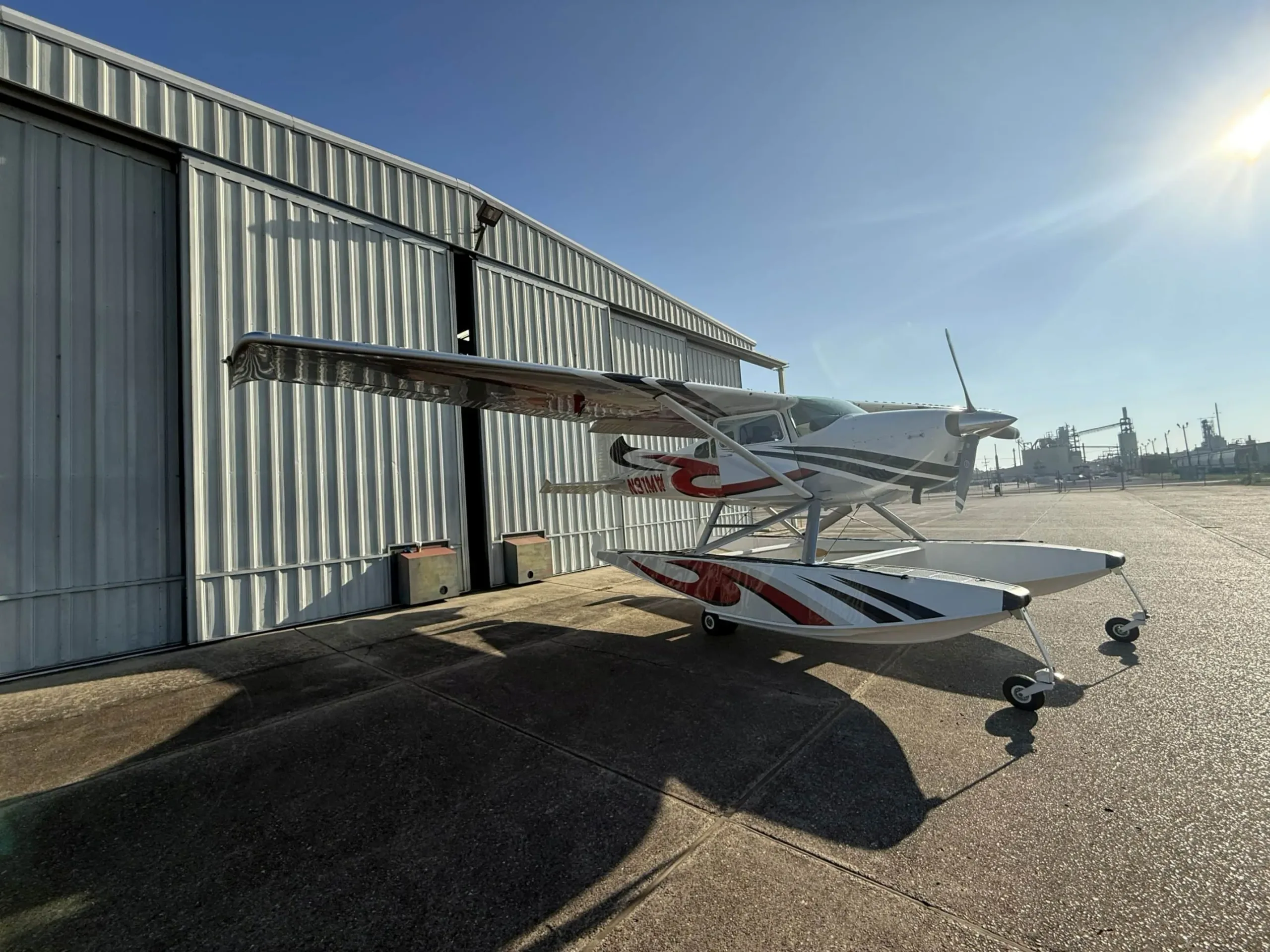 Exterior view of a 1982 Cessna A185F.