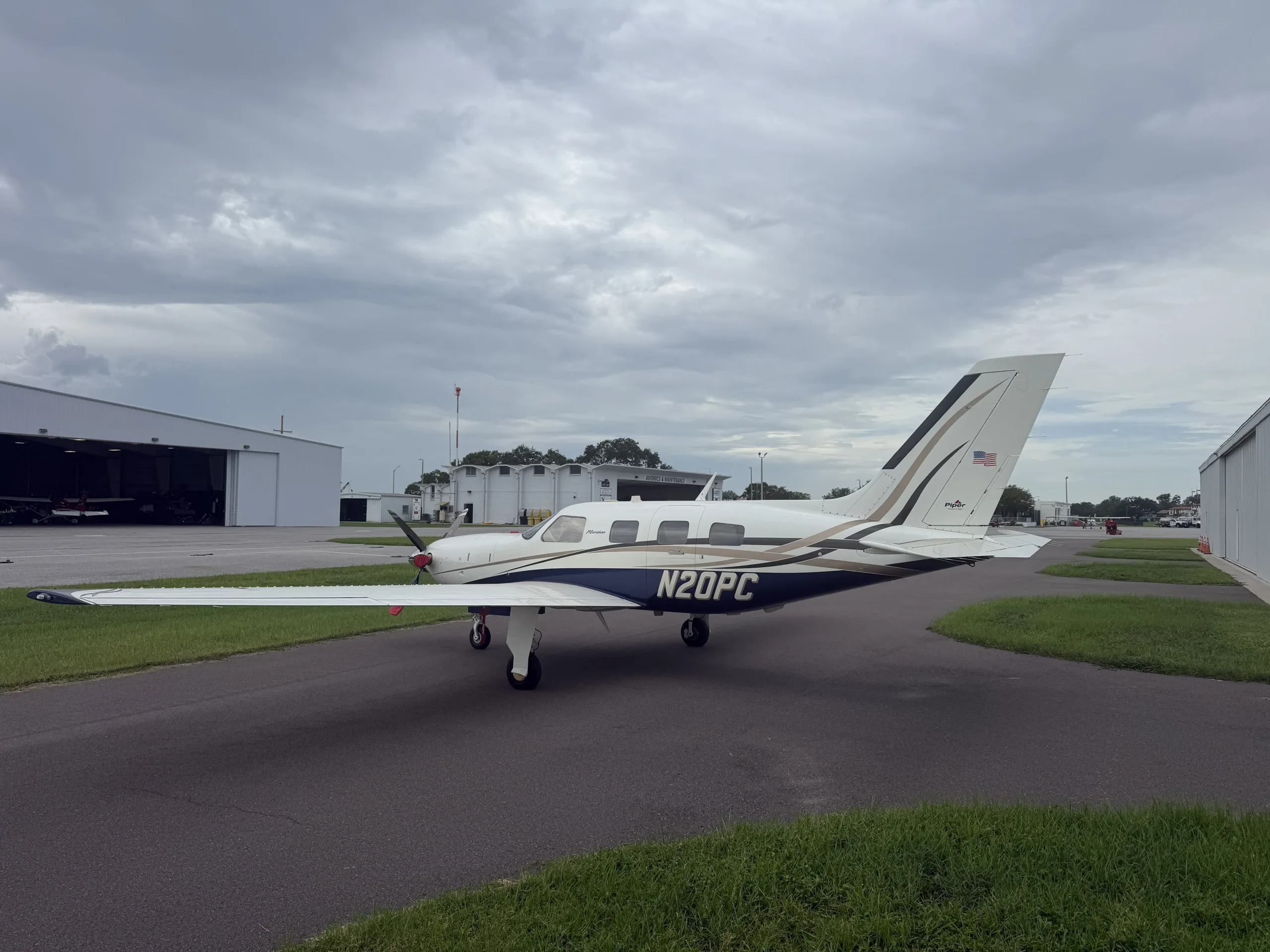 Exterior view of a 2008 Piper Meridian.