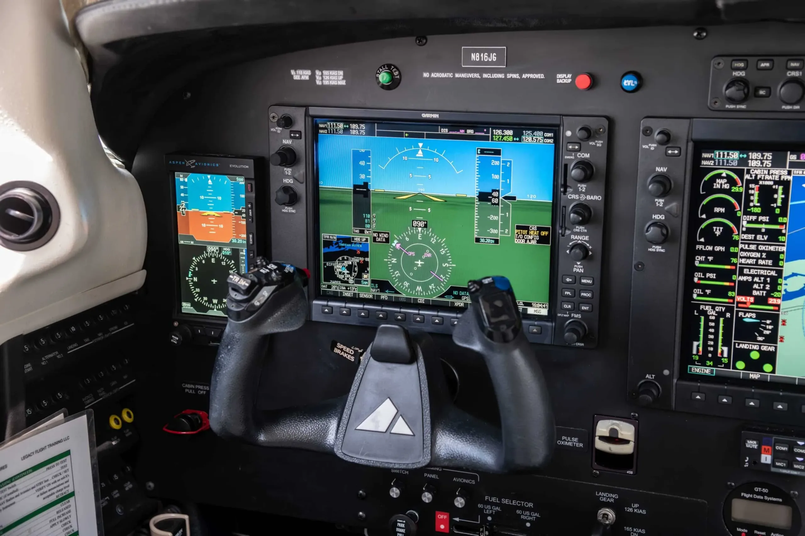 Avionics suite of a 2016 Piper M350.