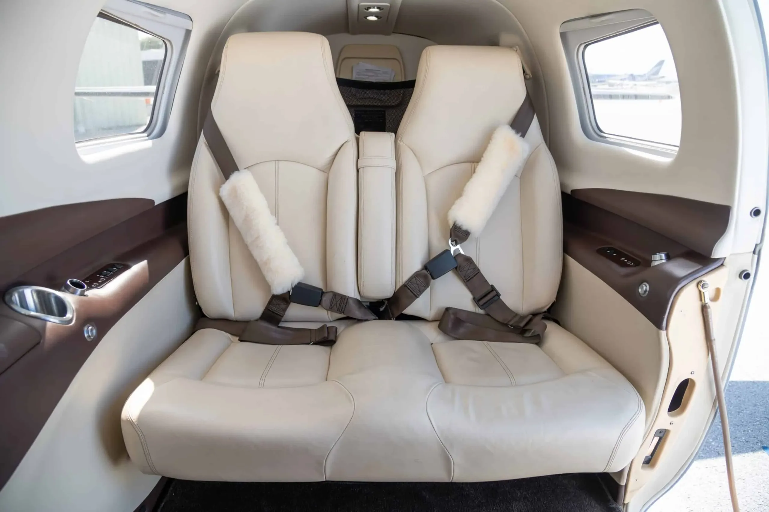 Cabin interior of a 2016 Piper M350.