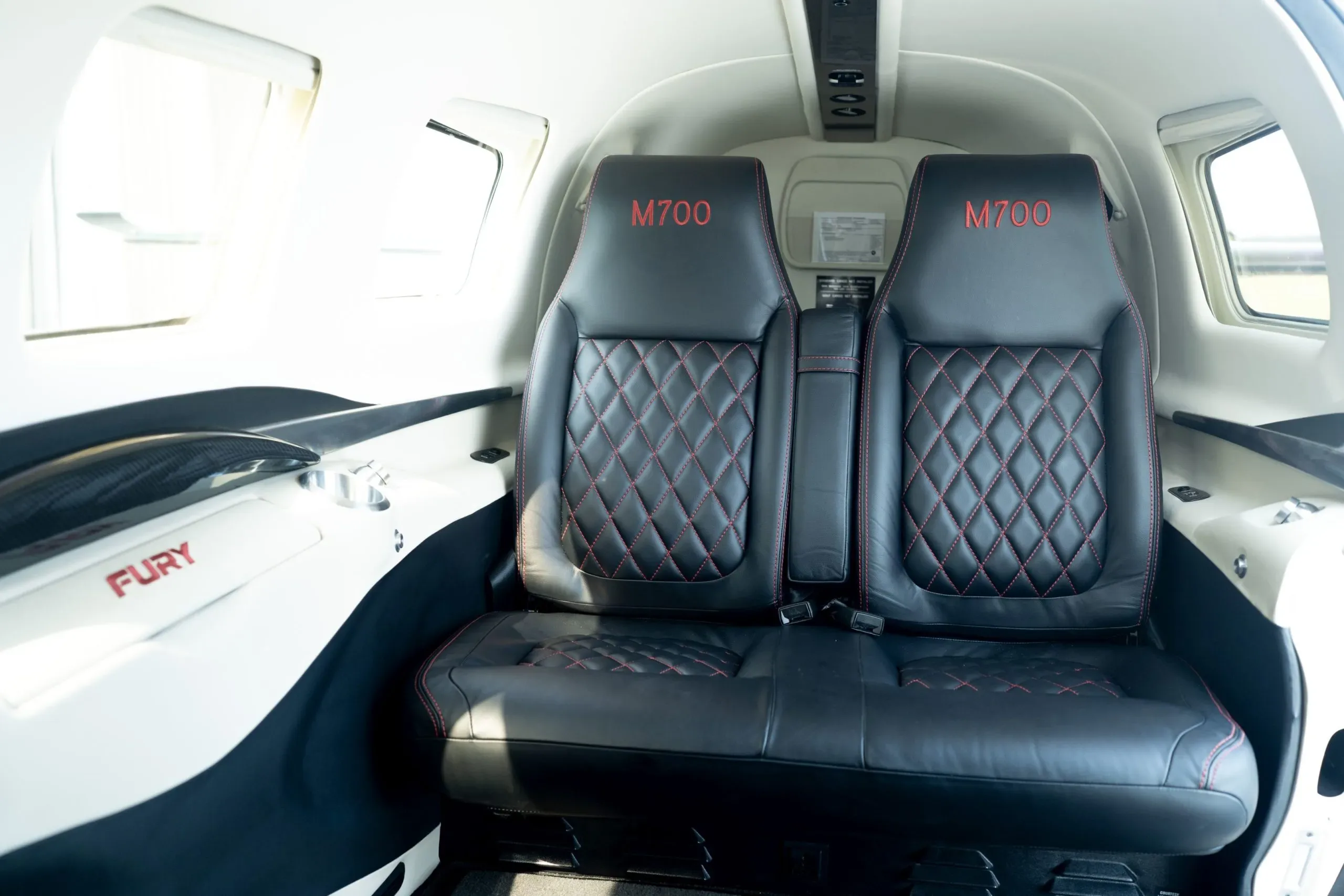Cabin interior of a 2024 Piper M700 Fury.