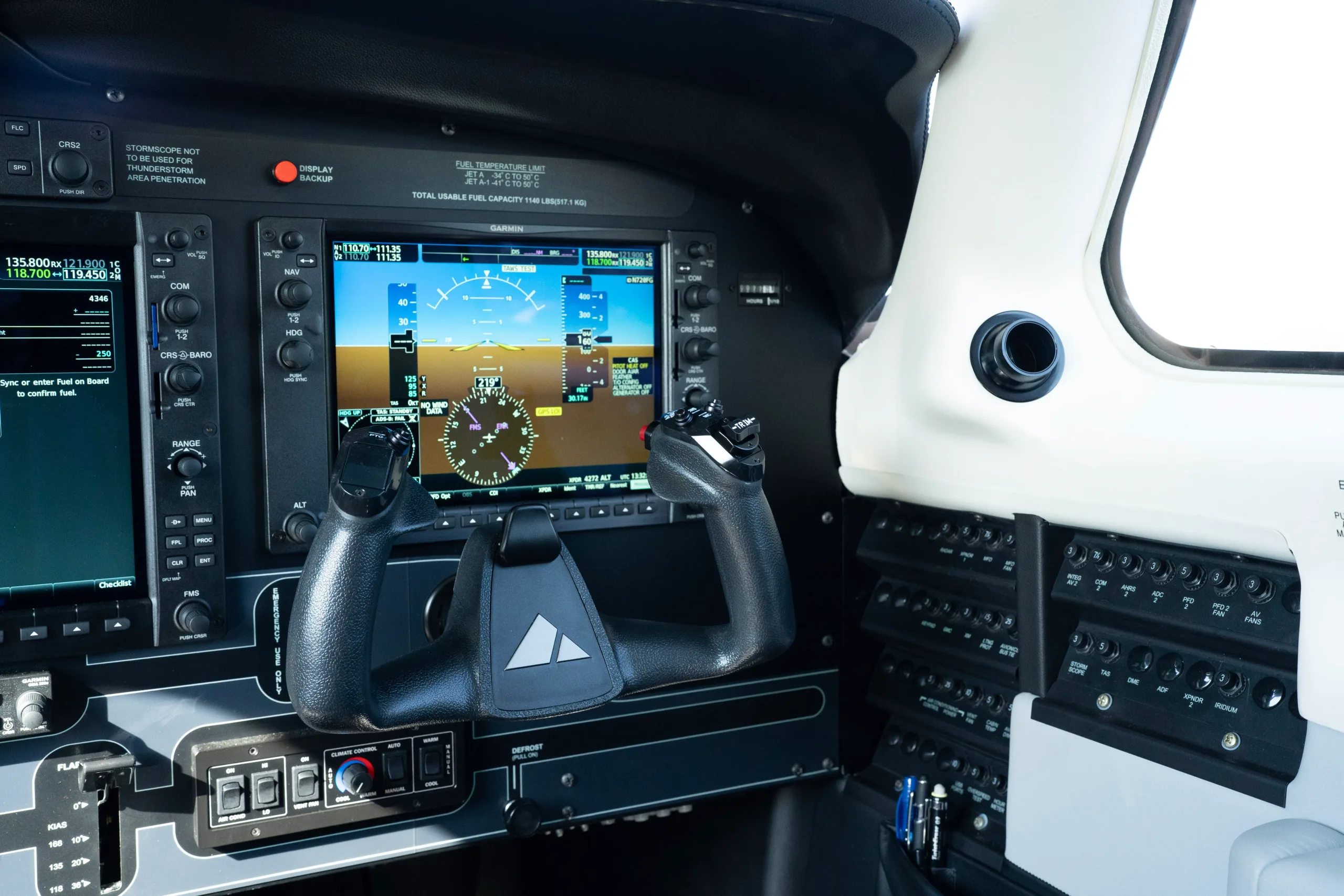 Avionics suite of a 2025 Piper M500.