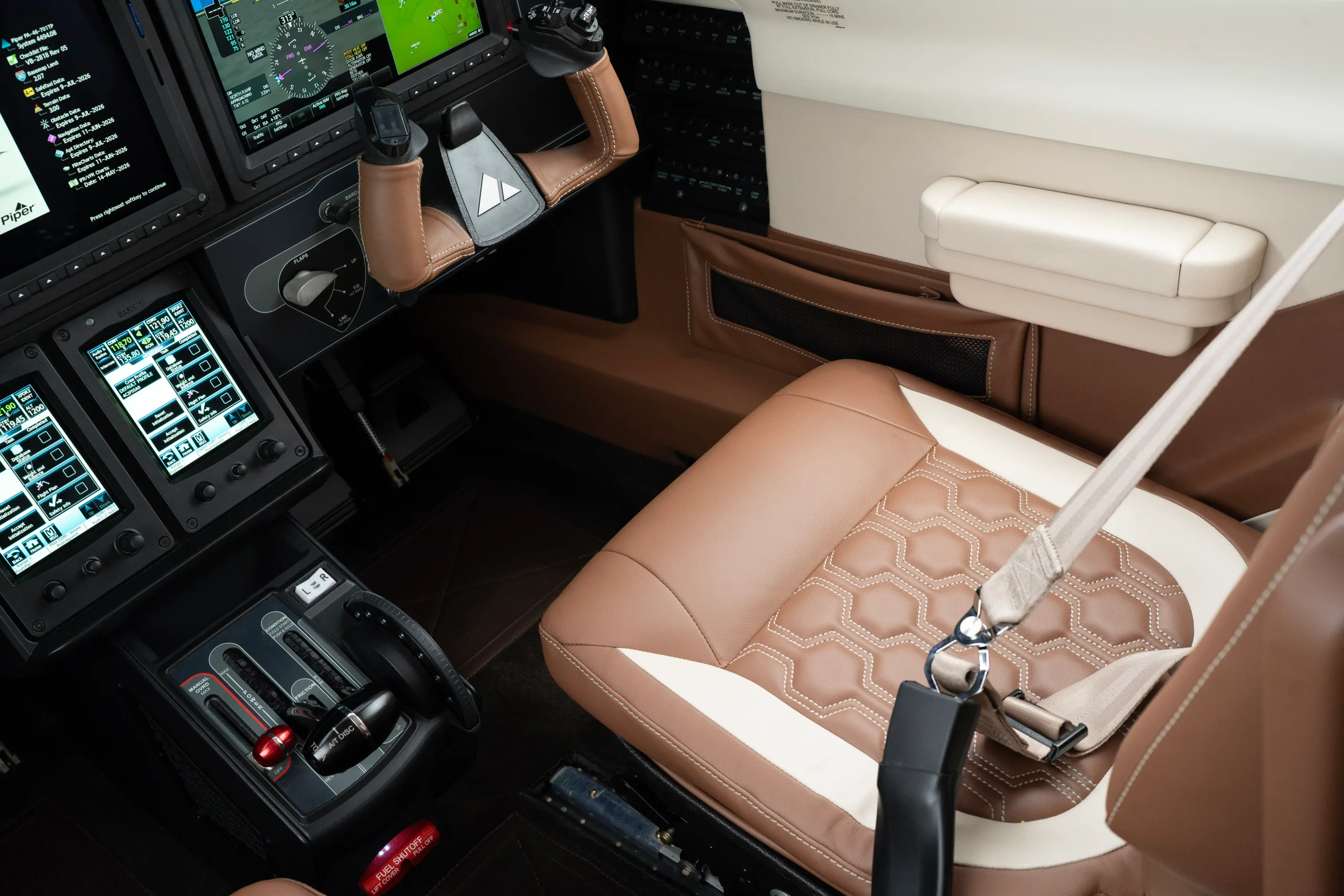 Cabin interior of a 2026 Piper M700 Fury.