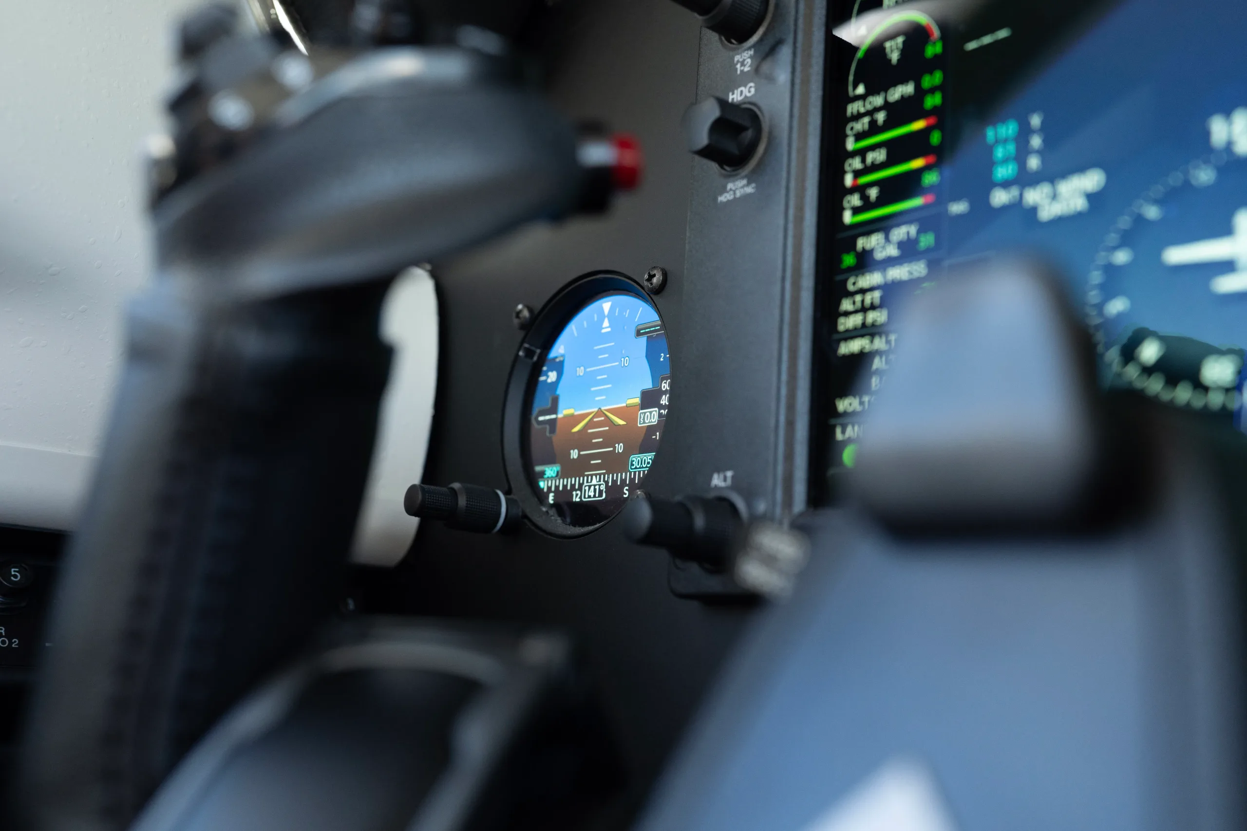 Avionics suite of a 2026 Piper M350.
