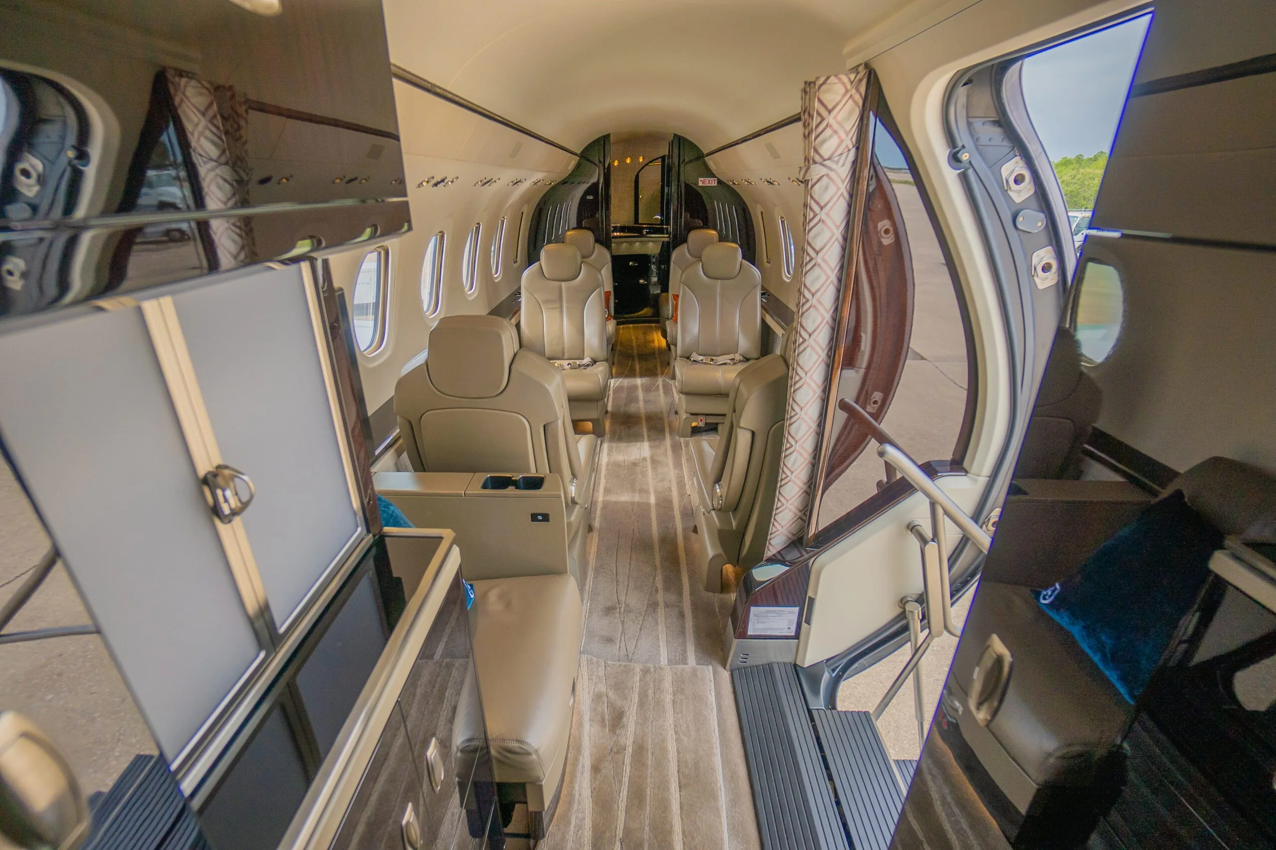 Cabin interior of a Cessna Citation Latitude.